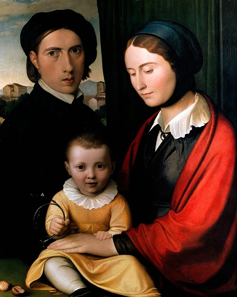 Friedrich Overbeck - Autoritratto dell'artista con la moglie e il figlio Alfons, Museum Behnhaus Drägerhaus, Lubecca